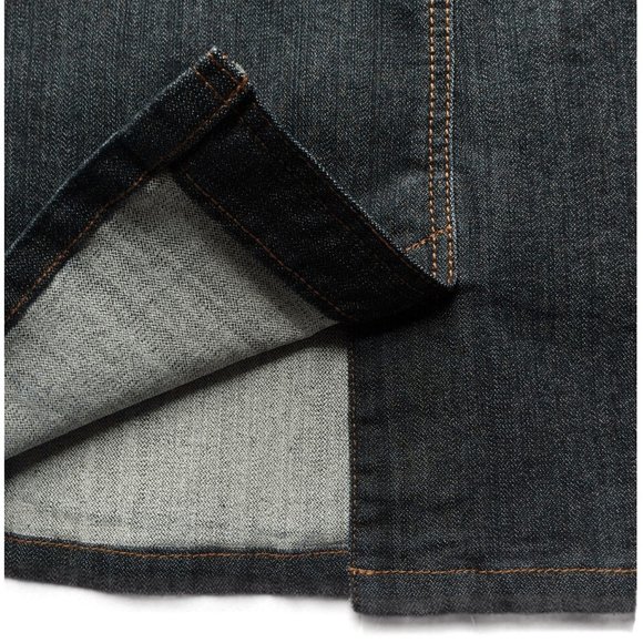Contrast Dark Stretch Denim Midi Pencil Skirt - Size 9 - Picture 4 of 5
